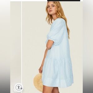 Club Monaco blue crepe mini dress